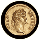 Ancient Roman Coin, Gold, Sestertius, Nero circa 64 AD